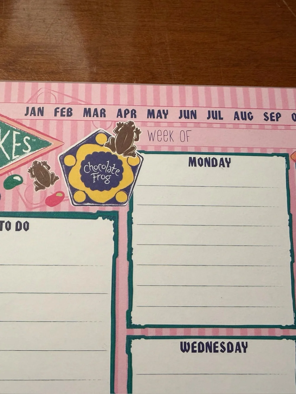 Harry Potter Honeydukes Themed Weekly Planner Notepad - Pink Candy Design